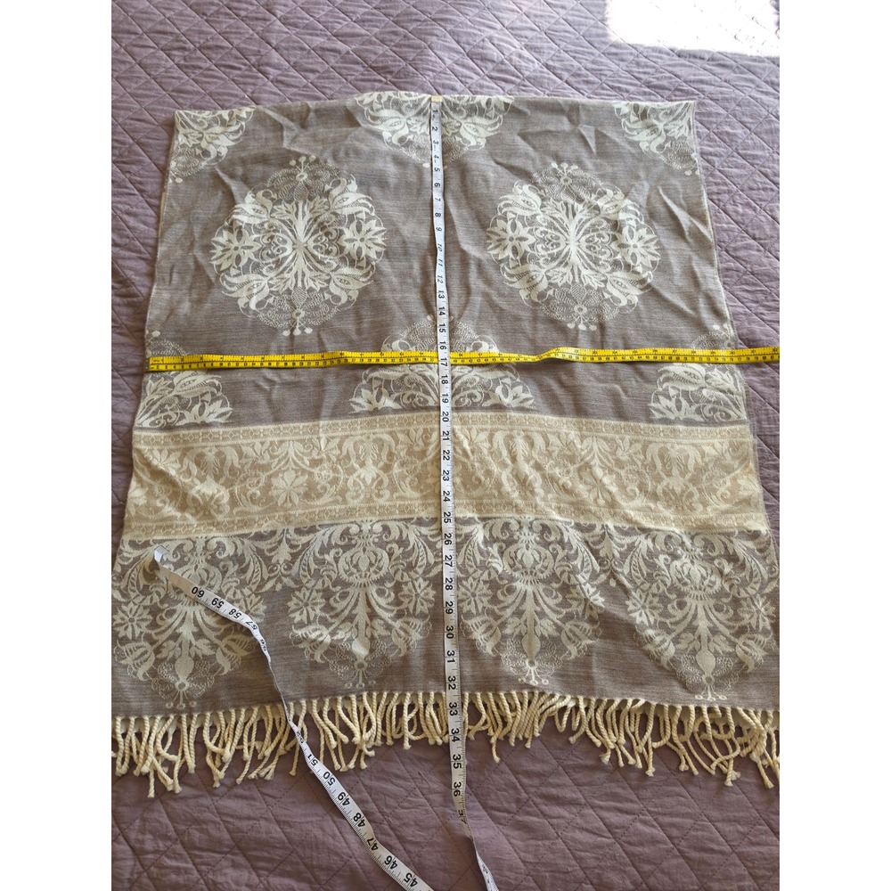 Cecchi e Cecchi Italy Wool
2 sided Baroque Pastel Luxury Throw Shawl Scarf - Picture 3 of 8